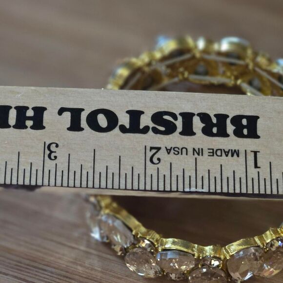 Women's Gold and Yellow crystal stretch bracelet - Picture 5 of 6